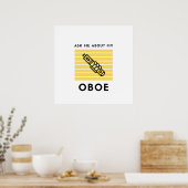 Vraag me naar mijn oboe poster (Keuken)