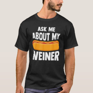 Vraag me naar mijn Weiner Dog Hotdog Sandwich Dach T-shirt