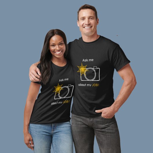 Vraag me naar mijn werk t-shirt