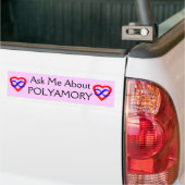 Vraag me naar Polyamory Bumpersticker (Op Truck)