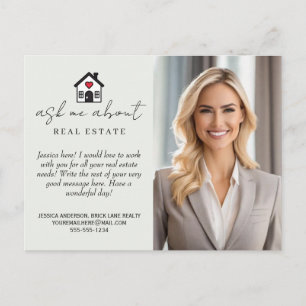 Vraag me naar promotionele objecten in onroerend g briefkaart