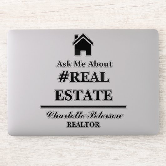 Vraag me naar Real Estate Laptop Sticker (Computer)