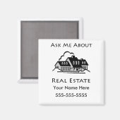 Vraag me naar Real Estate Magnet Magneet (Voorkant / Achterkant)