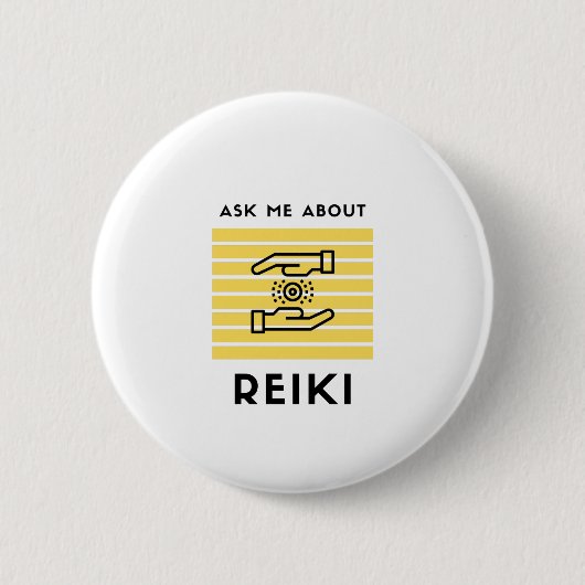 Vraag me naar reiki ronde button 5,7 cm (Voorkant)