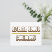 Vraag me naar sociologie briefkaart (Staand voorkant)
