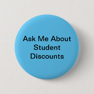 Vraag me naar studentenkortingen ronde button 5,7 cm