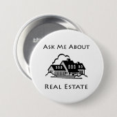 Vraag me naar vastgoedpop ronde button 7,6 cm (Voorkant /achterkant)