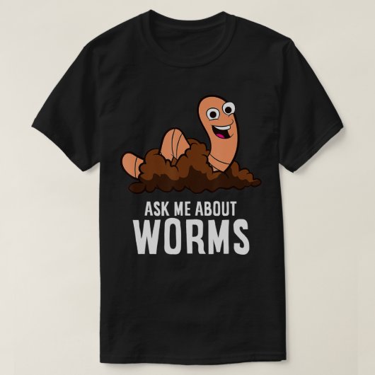 Vraag me naar Worms Compostering Worm Farming Red  T-shirt (Design voorkant)
