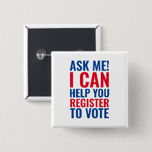 Vraag me of ik je kan helpen om patriottisch te st vierkante button 5,1 cm