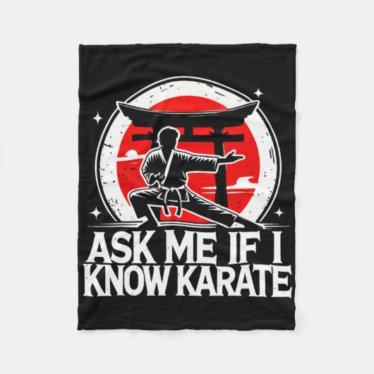 Vraag me of ik karate ken fleece deken (Voorkant)