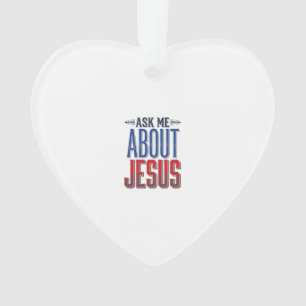 Vraag me over Jezus Vintage Christelijk T-shirt on Ornament