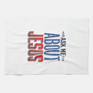 Vraag me over Jezus Vintage Christelijk T-shirt on Theedoek