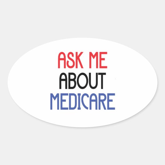 VRAAG ME OVER MEDICARE OVALE STICKER (Voorkant)