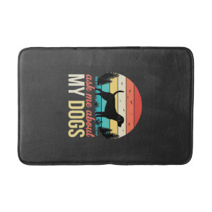 Vraag me over mijn honden Retro Sunset_1 Badmat