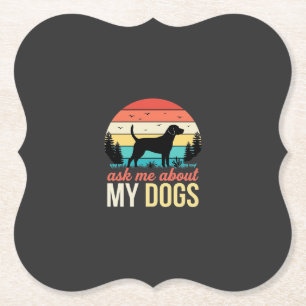 Vraag me over mijn honden Retro Sunset_1 Kartonnen Onderzetters