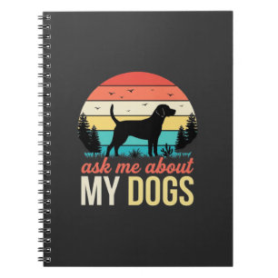 Vraag me over mijn honden Retro Sunset_1 Notitieboek