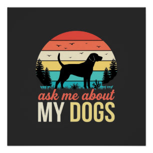 Vraag me over mijn honden Retro Sunset_1 Perfect Poster