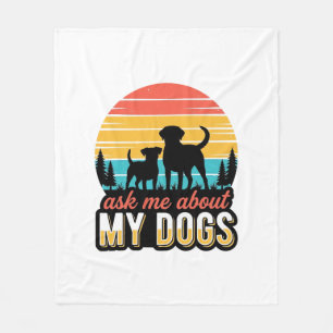 Vraag me over mijn honden Vintage hondenliefhebber Fleece Deken