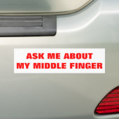 VRAAG ME OVER MIJN MIDDEN-VINGER BUMPERSTICKER (Op auto)