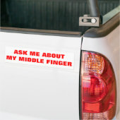VRAAG ME OVER MIJN MIDDEN-VINGER BUMPERSTICKER (Op Truck)