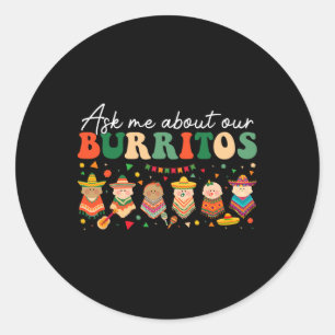 Vraag me over onze Burritos Nicu Land Moeder door Ronde Sticker