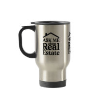 Vraag me over Real Estate Reis Mug