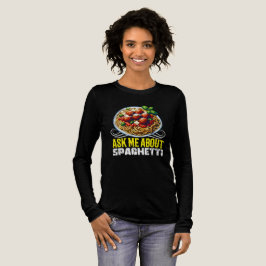 vraag me over spaghetti design Tri-Blend shirt