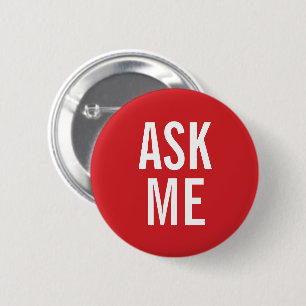 Vraag me  Rode vrijwilliger-badge Ronde Button 5,7 Cm