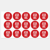 Vraag me | Rode vrijwilligers-badge Labels (Vel)