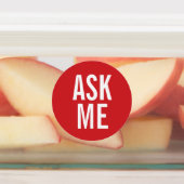 Vraag me | Rode vrijwilligers-badge Labels (Aangebracht)