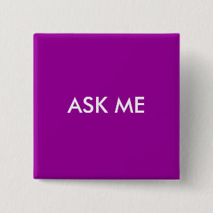 Vraag me vierkante button 5,1 cm
