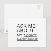 Vraag me wat ik niet kan schelen briefkaart (Voorkant / Achterkant)