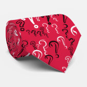 Vraag Merken Stropdas — Wit, Zwart, Crimson Red (Opgerold)