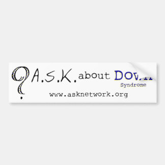 Vraag naar Downsyndroom bumpersticker