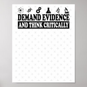 Vraag om bewijs en denk kritisch na over Sticker Poster