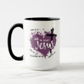 VRAAG OVER JESUS Christelijk evangelscript Paars Mok (Links)