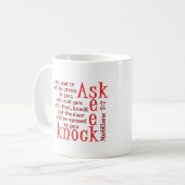 Vraag, zoek, Knock Koffiemok (Voorkant links)