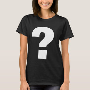 Vraagteken Blanke vetgedrukte tekst T-shirt