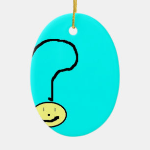 vraagteken emoji , digitale kunst door kinderen : keramisch ornament