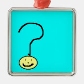 vraagteken emoji , digitale kunst door kinderen : metalen ornament (Voorkant)