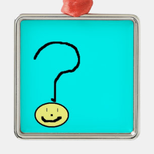 vraagteken emoji , digitale kunst door kinderen : metalen ornament