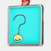 vraagteken emoji , digitale kunst door kinderen : metalen ornament (Links)