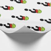 Vraagteken met grappige elf pet Kerst Cadeaupapier (Hoek)