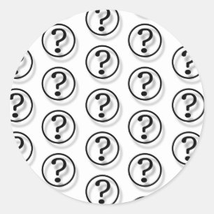 Vraagtekens Ronde Sticker