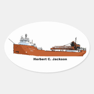 vrachtschip de Great Lakes Herbert C. Jackson Ovale Sticker