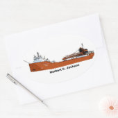 vrachtschip de Great Lakes Herbert C. Jackson Ovale Sticker (Envelop)