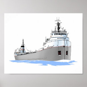 Vrachtschip de Grote Meren Manitoba Poster