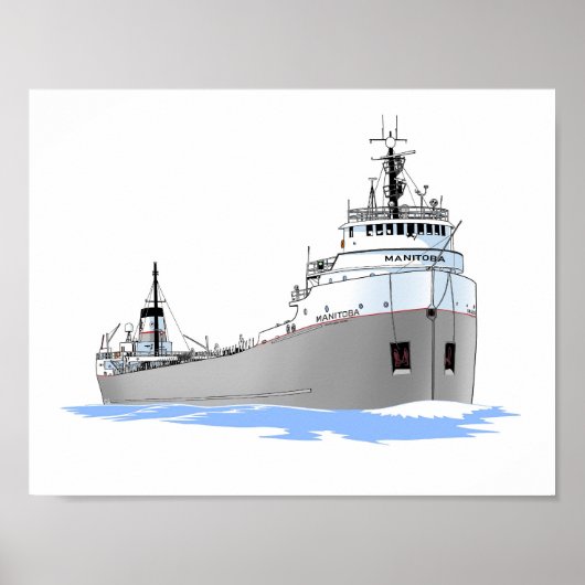 Vrachtschip de Grote Meren Manitoba Poster (Voorkant)