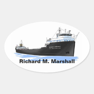 vrachtschip de Grote Meren Richard M. Marshall Ovale Sticker