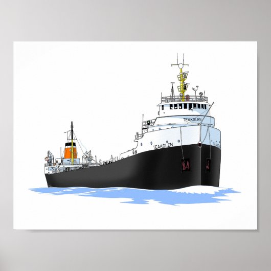 vrachtschip de Grote Meren Teakglen Poster (Voorkant)